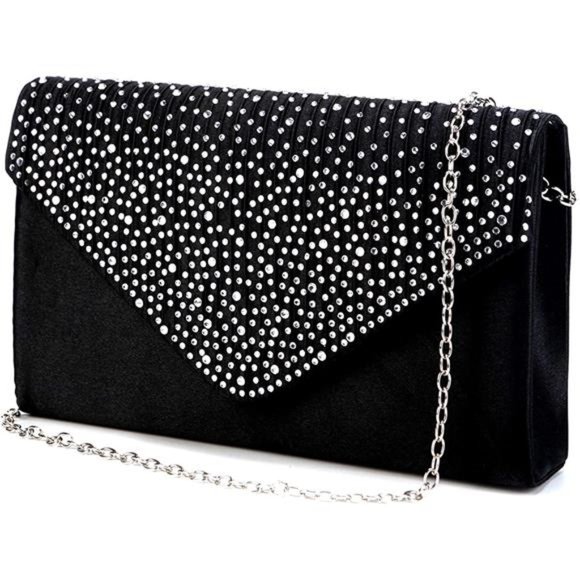 Envelope Evening Clutch Crossbody Bags Classic Wedding Party Shoulder Bag Womens - Picture 1 of 6